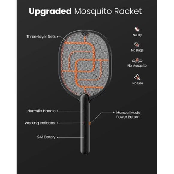 Electric Fly Swatter 3000V Battery Powered Handheld Mosquito Bug Killer SEALED - Picture 7 of 10